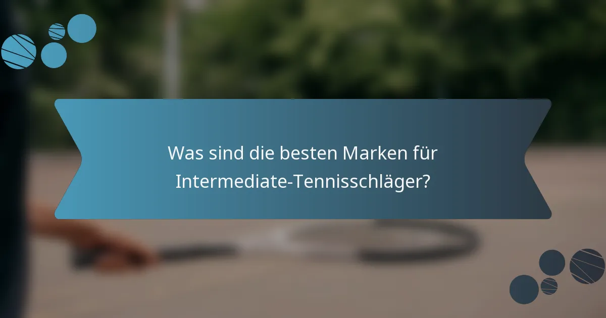 Was sind die besten Marken für Intermediate-Tennisschläger?