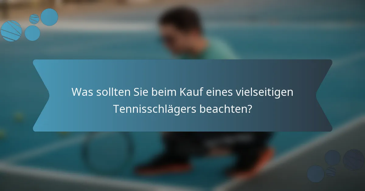 Was sollten Sie beim Kauf eines vielseitigen Tennisschlägers beachten?