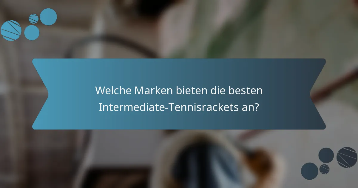 Welche Marken bieten die besten Intermediate-Tennisrackets an?