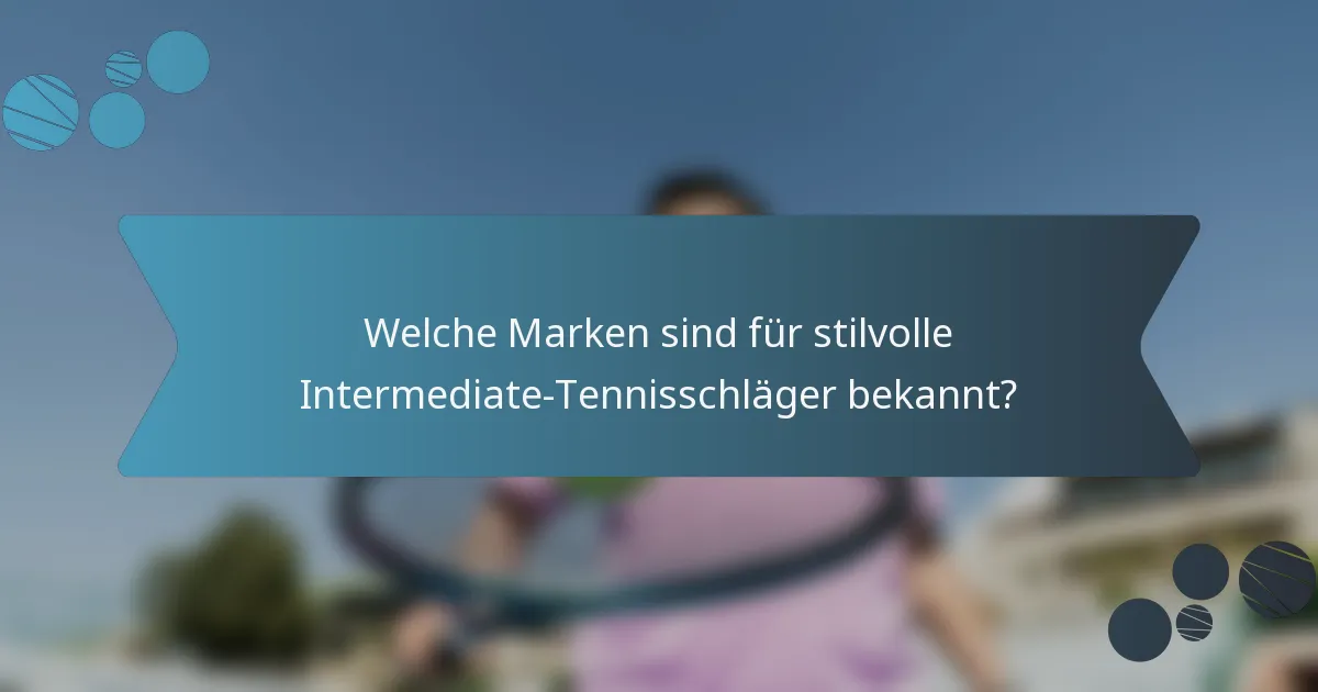 Welche Marken sind für stilvolle Intermediate-Tennisschläger bekannt?