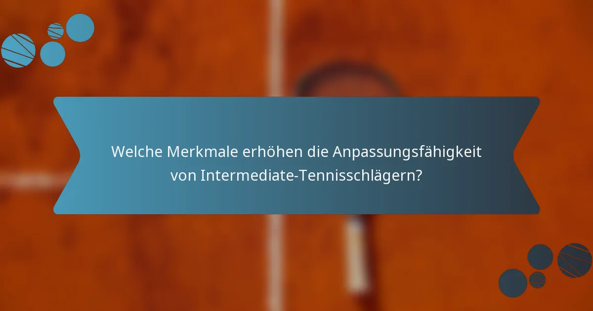 Welche Merkmale erhöhen die Anpassungsfähigkeit von Intermediate-Tennisschlägern?