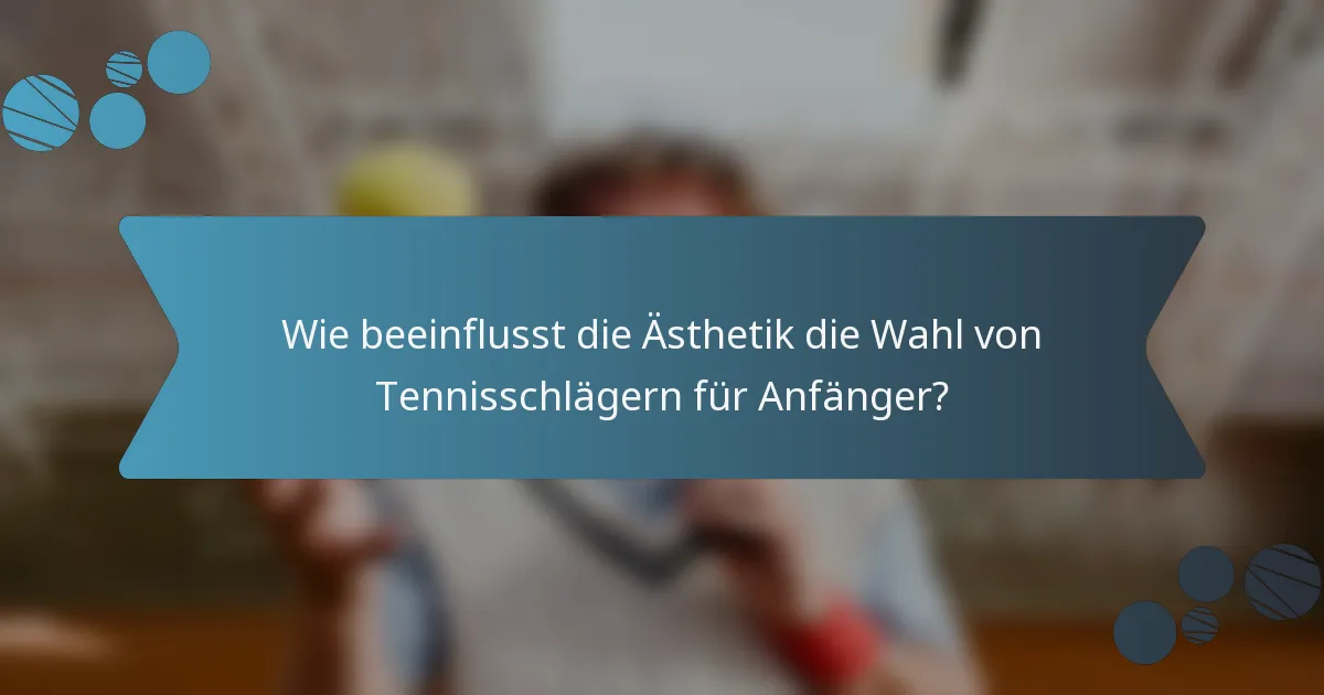 Wie beeinflusst die Ästhetik die Wahl von Tennisschlägern für Anfänger?