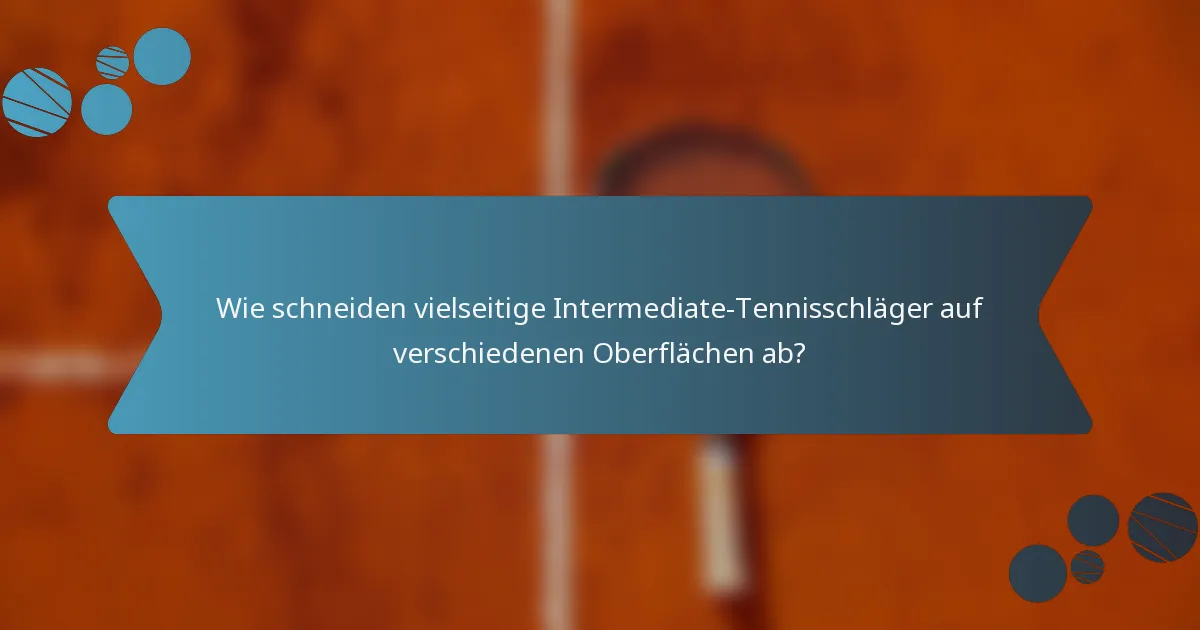 Wie schneiden vielseitige Intermediate-Tennisschläger auf verschiedenen Oberflächen ab?